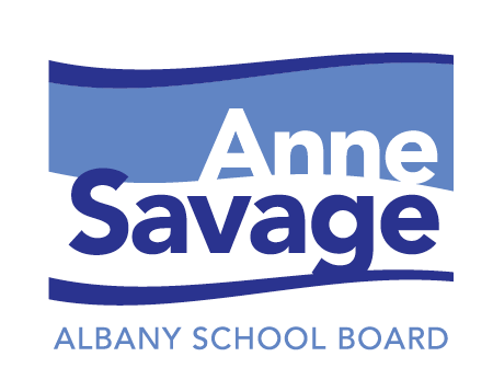 Blue on Blue Logo Anne Savage Albany School Board